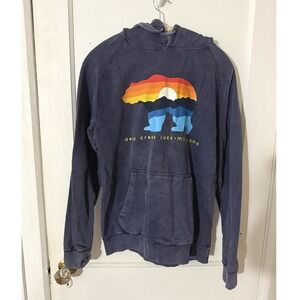 Duck Co Deep Creek Lake Maryland Bear Sunset Hoodie Navy Blue Medium